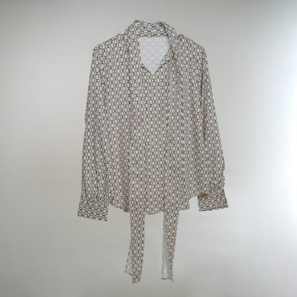 Printed Tie-Front Top